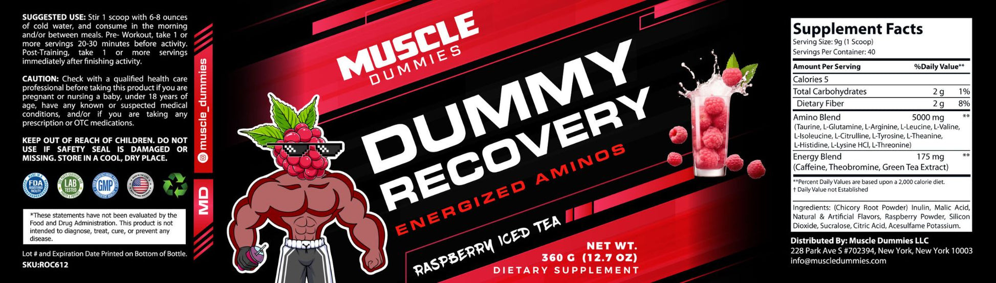 Raspberry Iced Tea Energized BCAAs