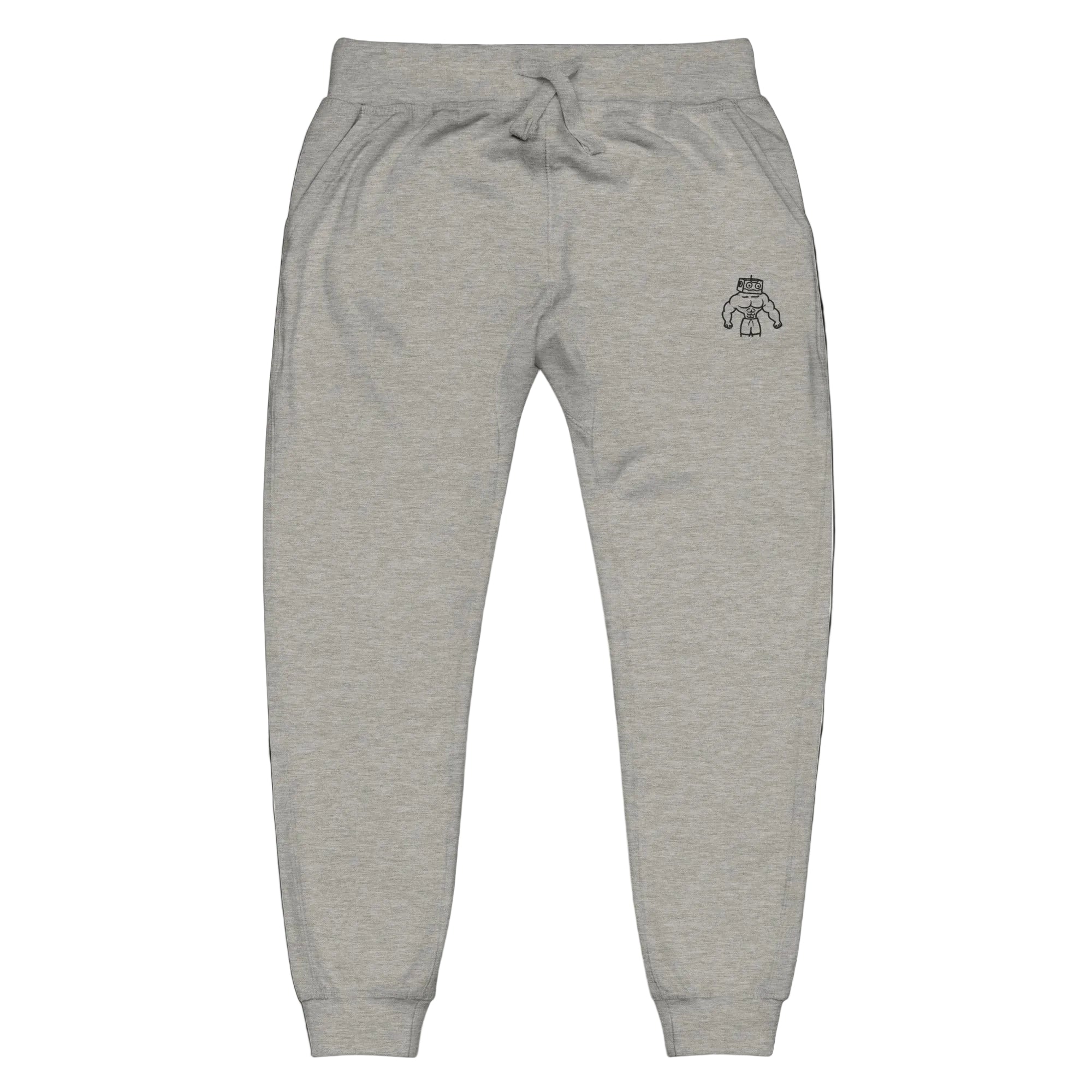 Unisex Fleece Sweatpants - Black Embroidery