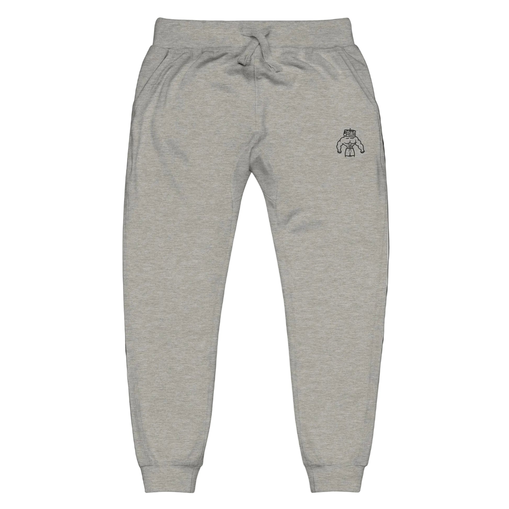Unisex Fleece Sweatpants - Black Embroidery