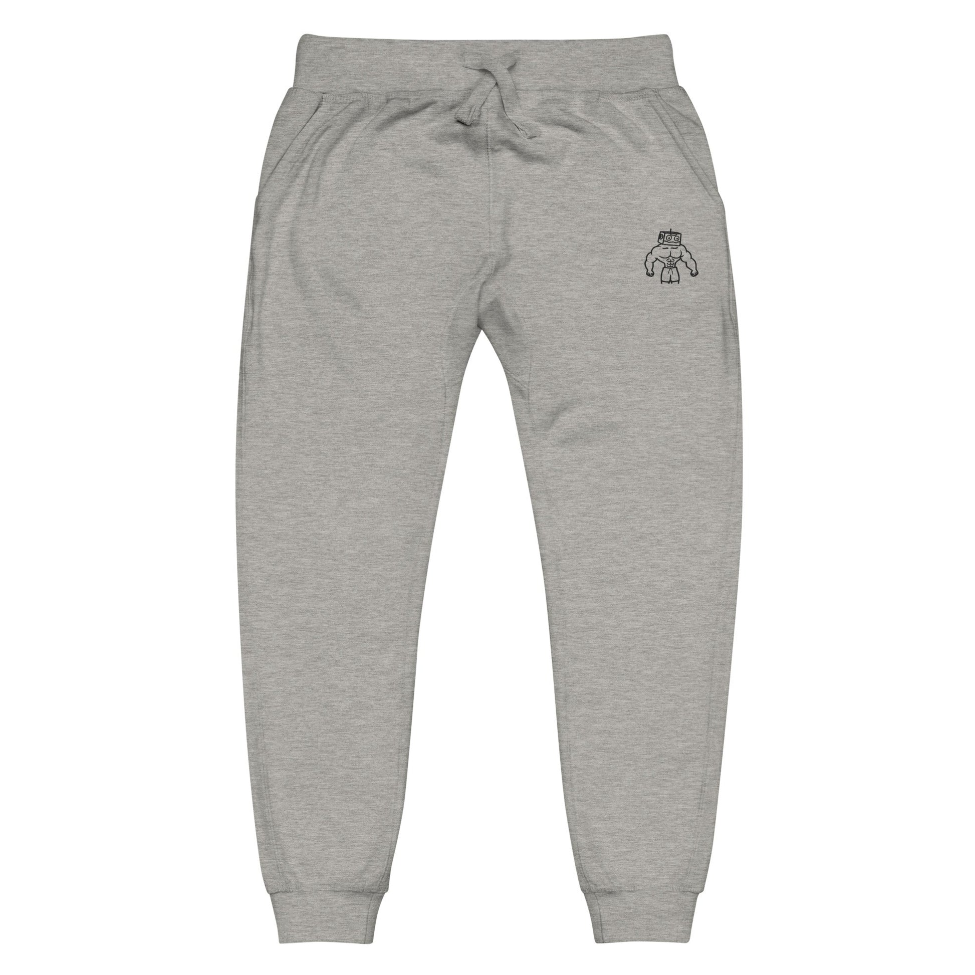 Unisex Fleece Sweatpants - Black Embroidery