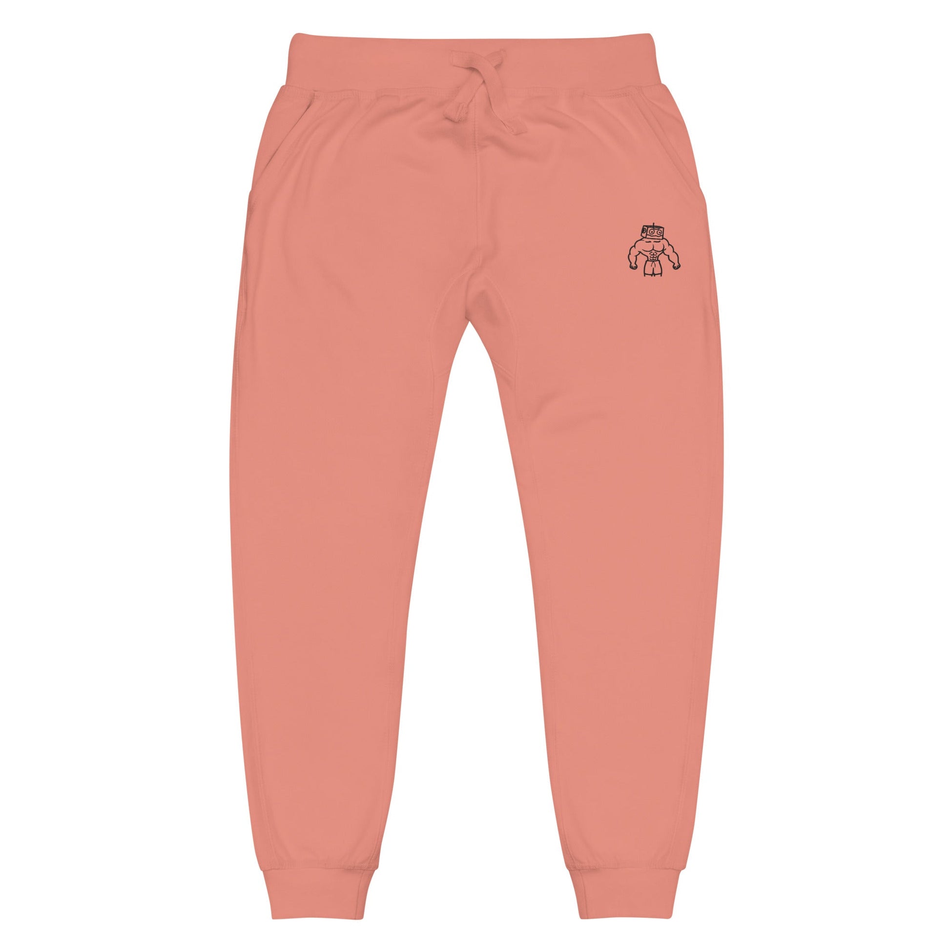 Unisex Fleece Sweatpants - Black Embroidery