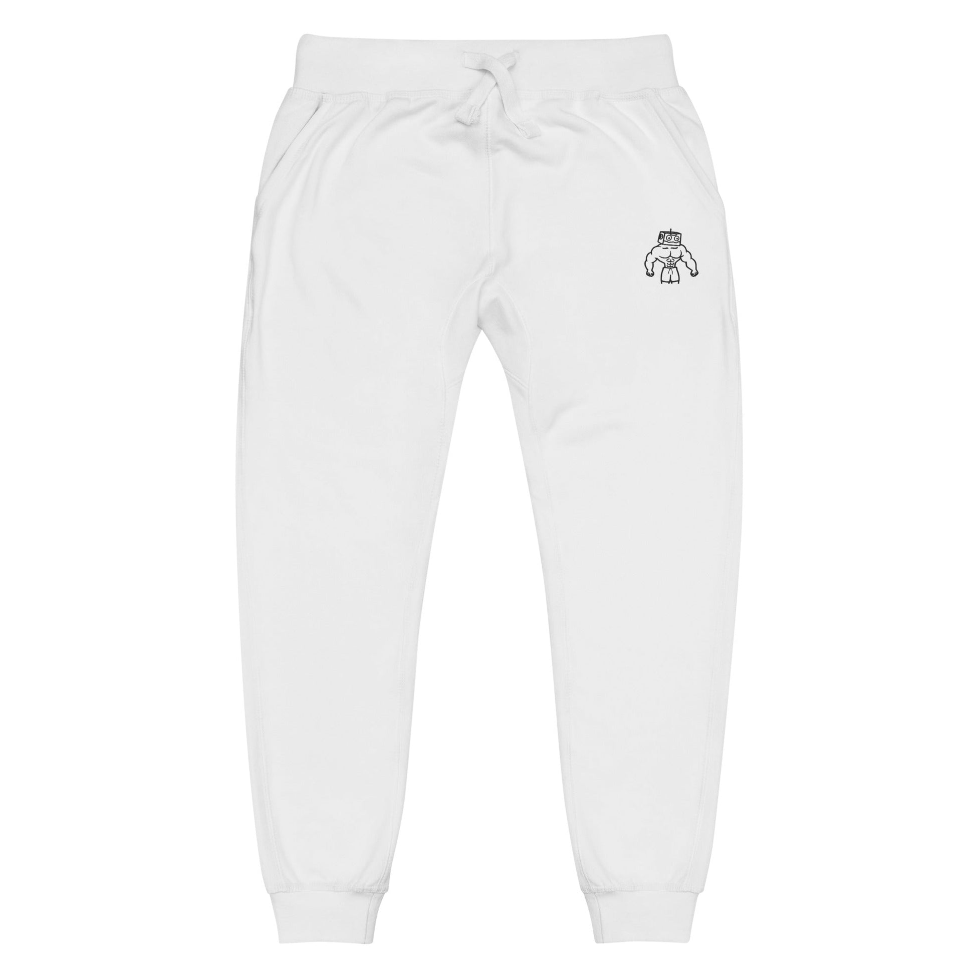Unisex Fleece Sweatpants - Black Embroidery